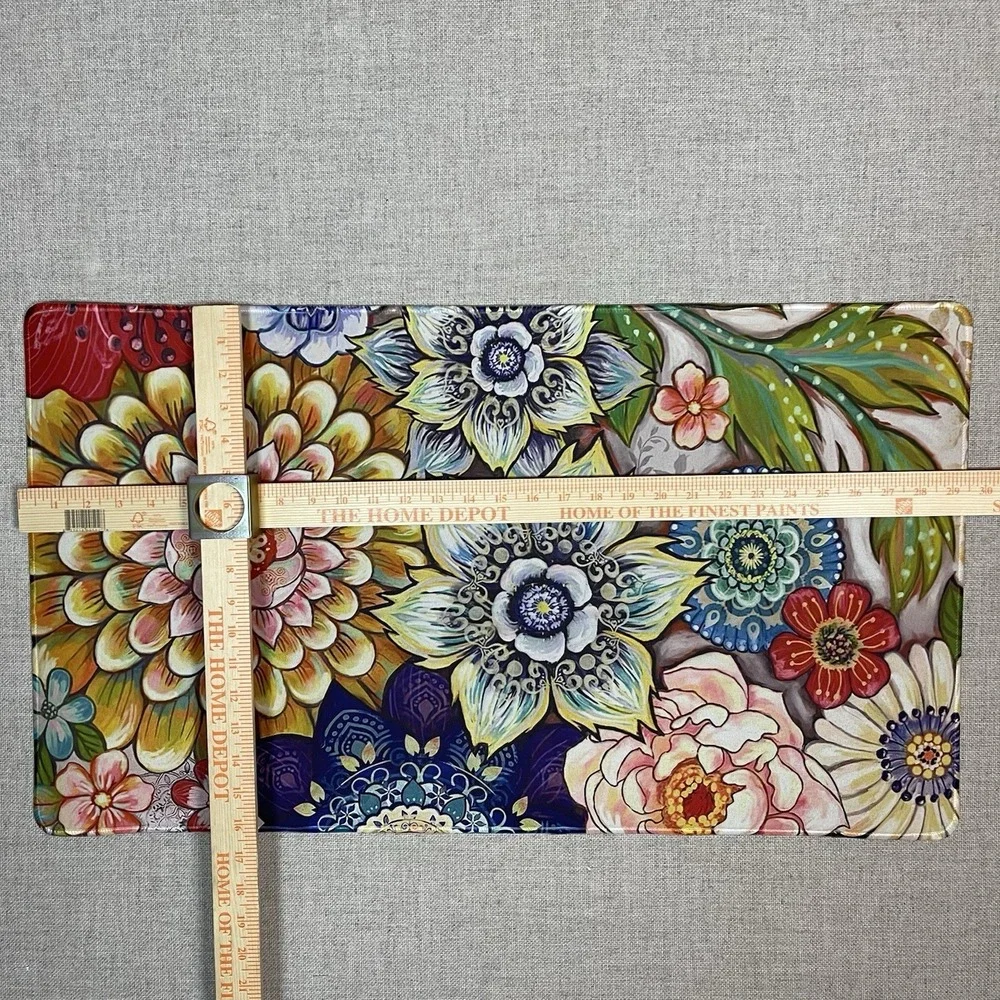 RNIVVI Floral Anti-Slip Low Profile Floor Mat 30x17